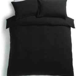 Habitat Stonewashed Cotton Plain Charcoal Bedding Set-Double
