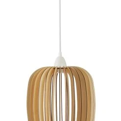 Habitat Achille Wooden Pendant Light - Natural