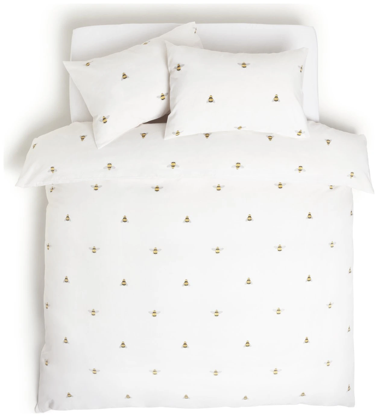 Habitat Hideaway Bee Print White Bedding Set - Single - Image 3