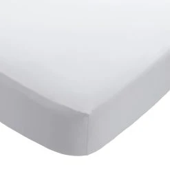 Habitat Stonewashed Plain White Flat Sheet - Single