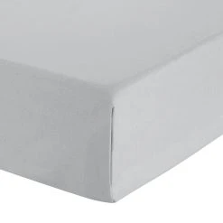 Habitat Cotton Rich Plain Dove Grey Flat Sheet - Single