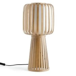 Habitat Achille Bamboo Table Lamp - Natural & White