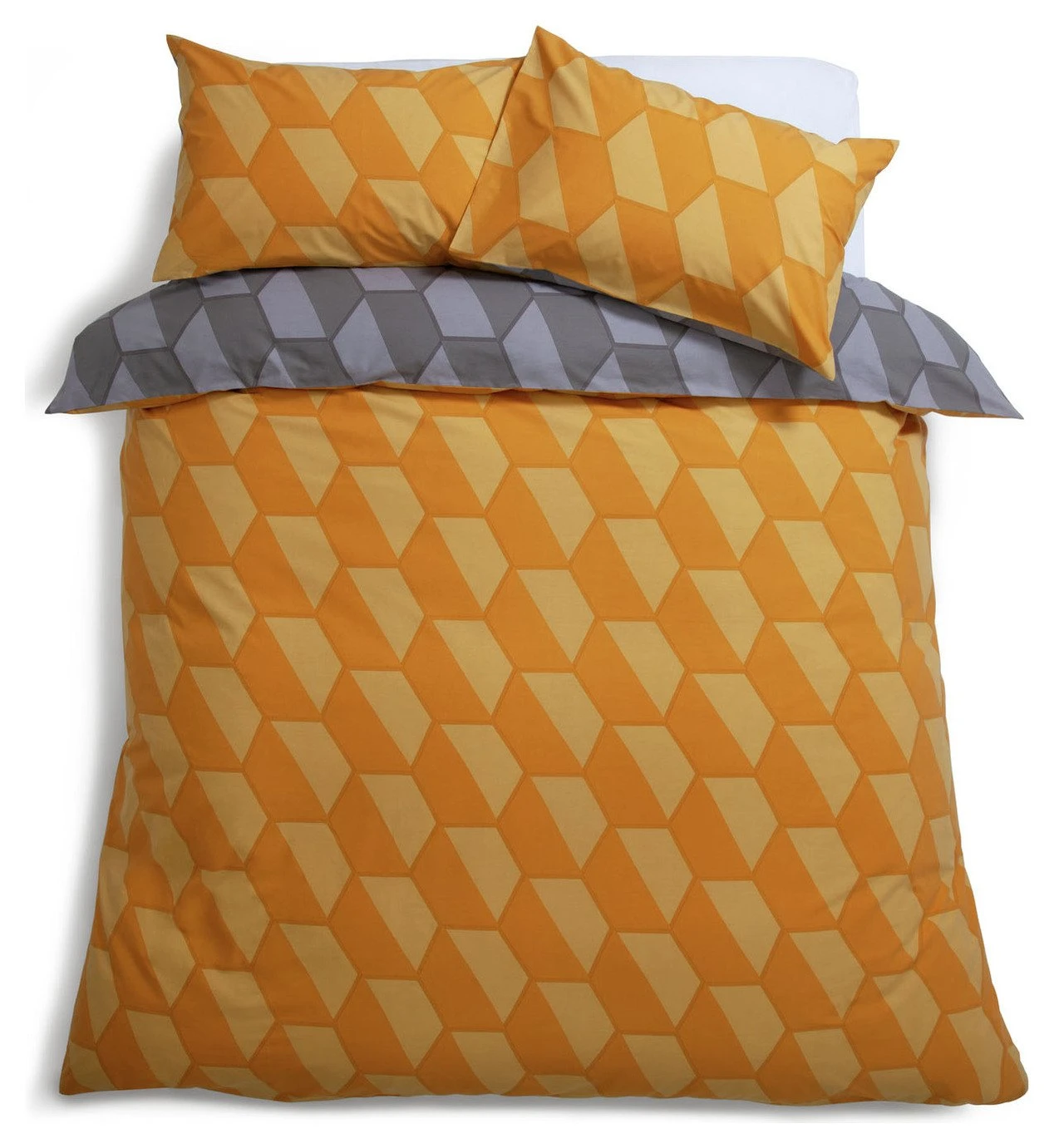 Habitat Industrial Geo Grey Reversible Bedding Set - Single - Image 5