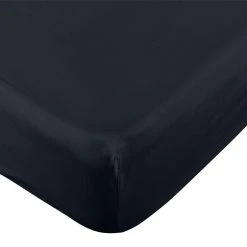 Habitat Pure Cotton 200TC Navy Fitted Sheet - Single