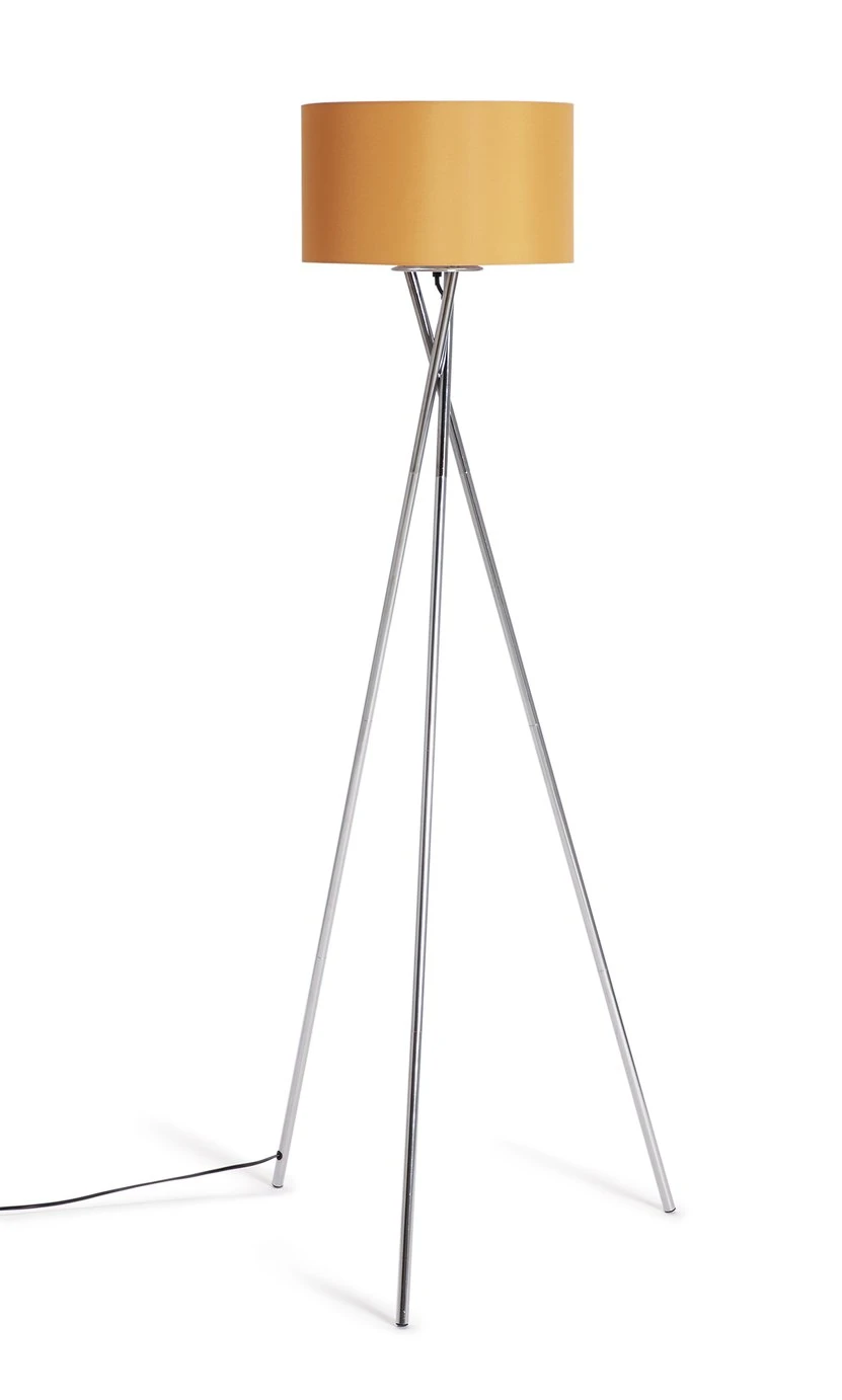 Habitat Tripod Floor Lamp - Mustard And Chrome