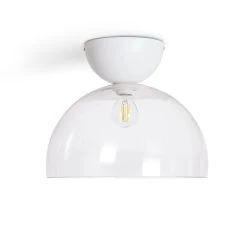 Habitat Diablo Glass Flush To Ceiling Light - White