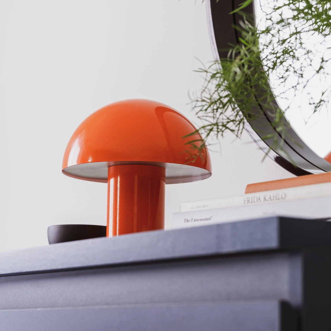 Habitat Ngami Mushroom Aluminium LED Touch Table Lamp-Orange - Image 8