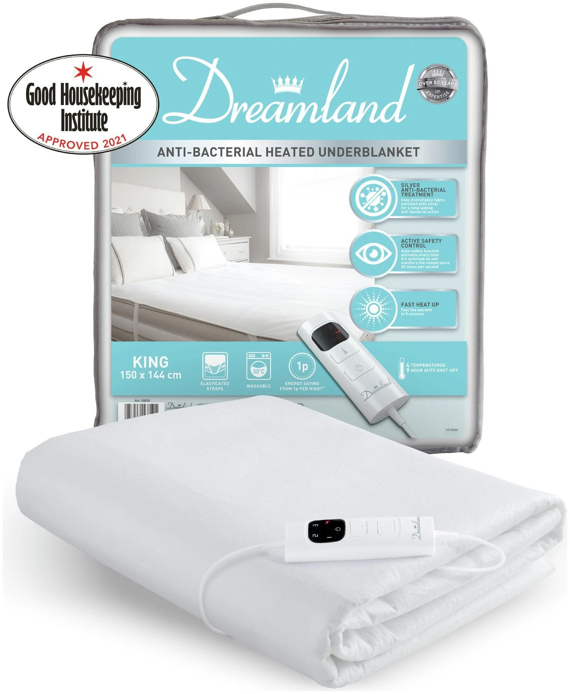 Dreamland Antibacterial Heated Underblanket - Kingsize - Image 9