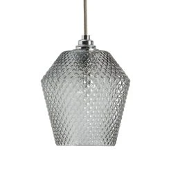 Habitat Nubia Faceted Glass Shade - Smoke Grey