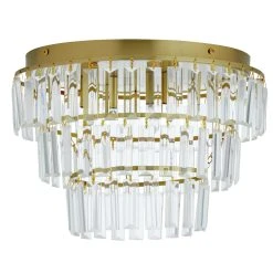 Habitat Presley Glass 3 Tier Flush To Ceiling Light - Brass