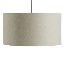 Habitat 49cm Linen Drum Shade - Oatmeal