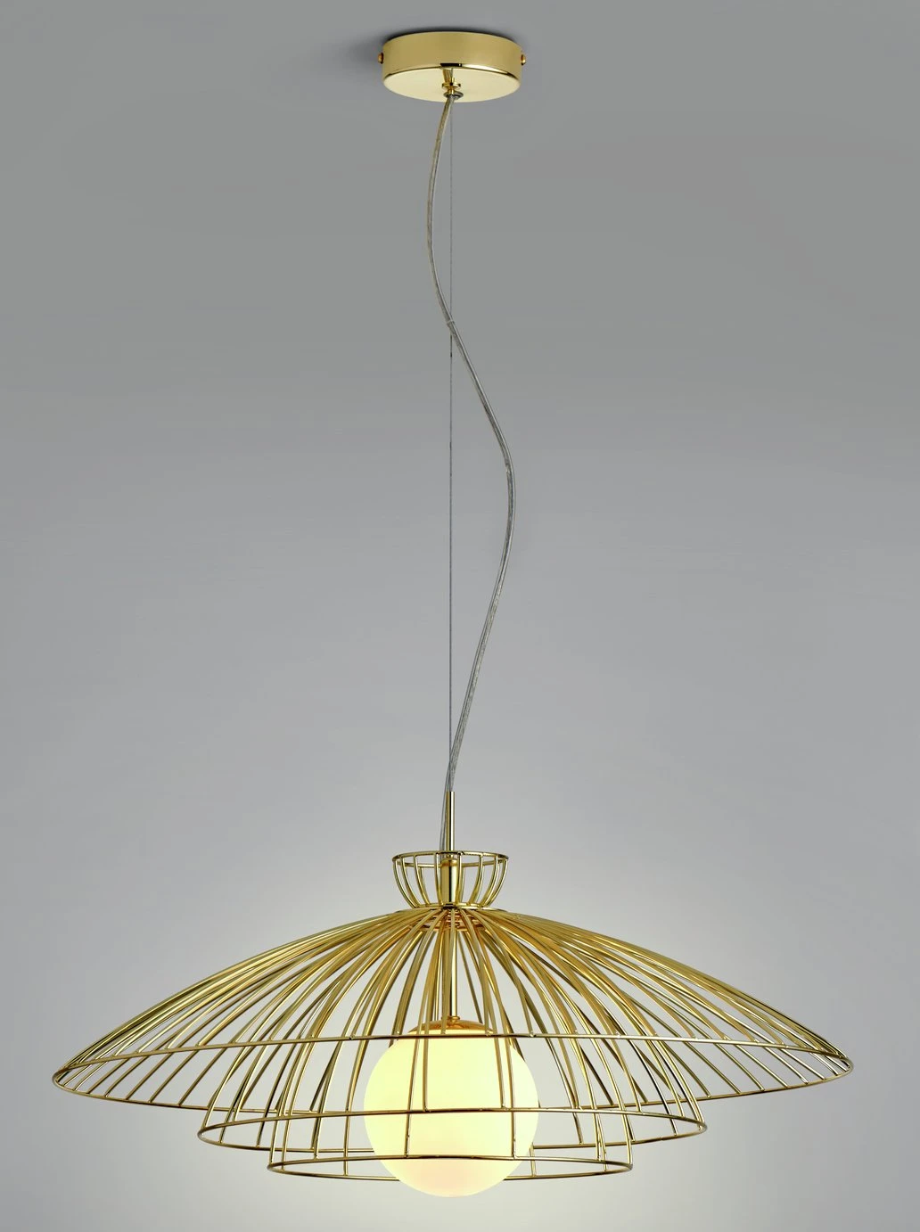 Habitat Kiso Opal 3 Tier Pendant Shade - Brass - Image 2