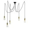 Habitat Nyos Spider 5 Light Chandelier - Black & Brass