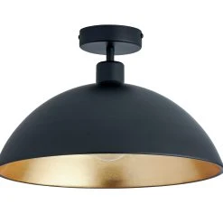 Habitat Yuno Leaf Flush To Ceiling Light - Black And Gold