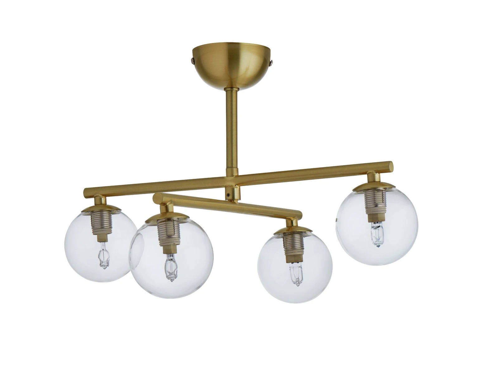 Habitat Chuck 4 Light Flush To Ceiling Light - Brushed Brass