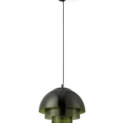 Habitat Zora 3 Tier Glass Pendant Light - Green
