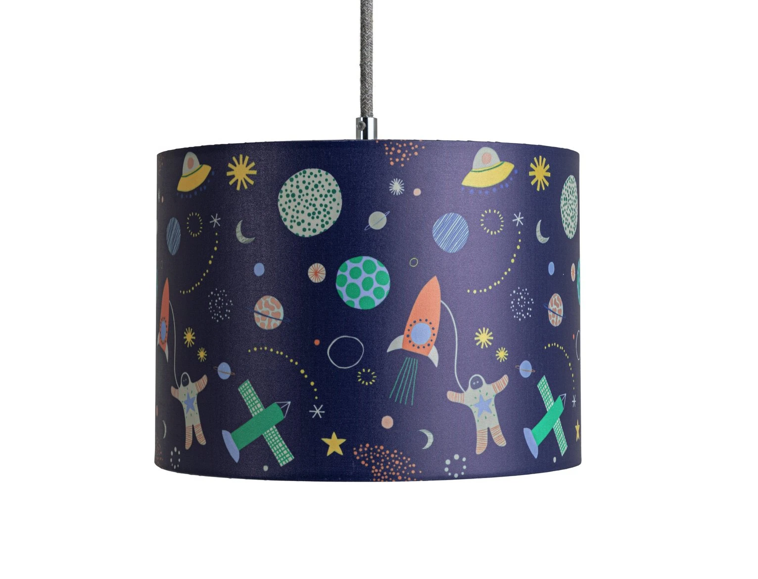 Habitat Kids Space Glow In The Dark 25cm Drum Shade - Blue