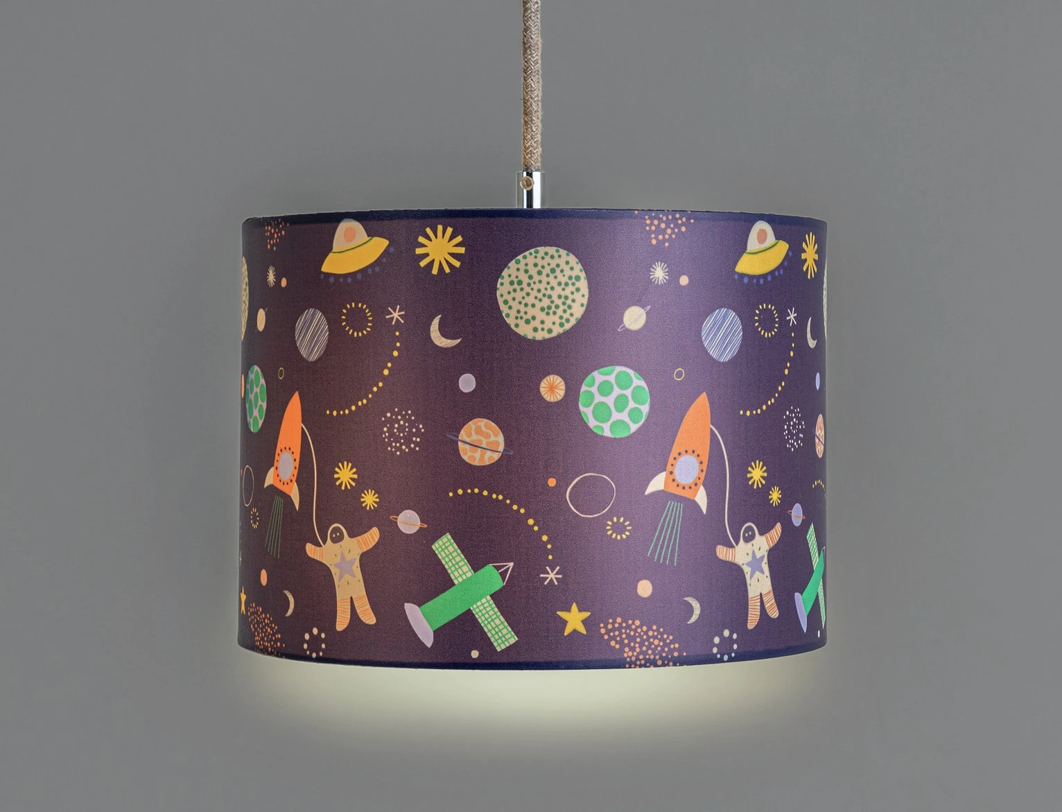 Habitat Kids Space Glow In The Dark 25cm Drum Shade - Blue - Image 5