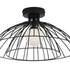 Habitat Kiso 2 Tier Opal Flush To Ceiling Light - Black