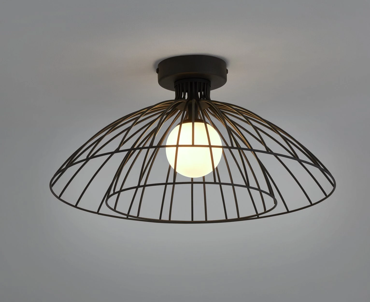 Habitat Kiso 2 Tier Opal Flush To Ceiling Light - Black - Image 2