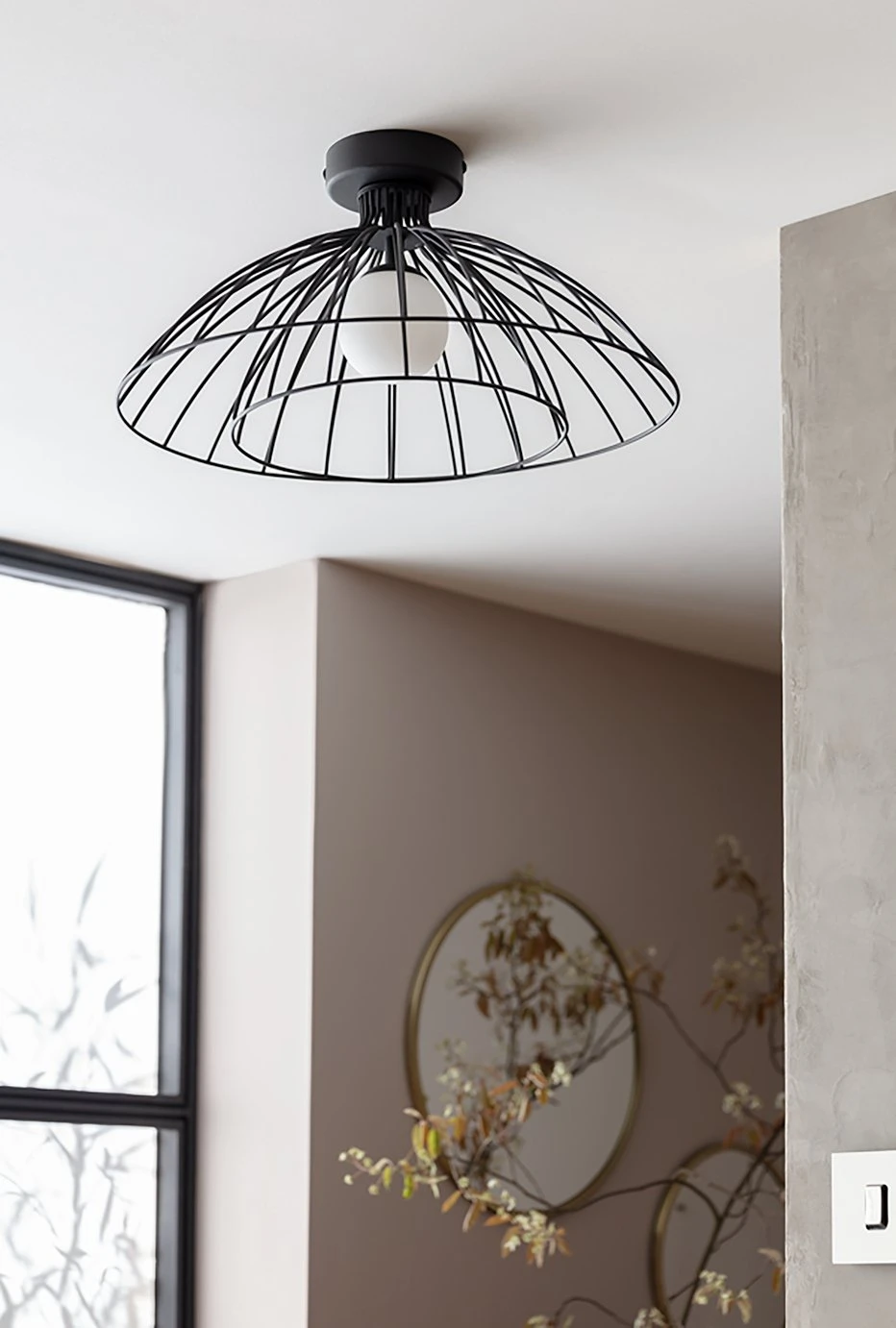 Habitat Kiso 2 Tier Opal Flush To Ceiling Light - Black - Image 5