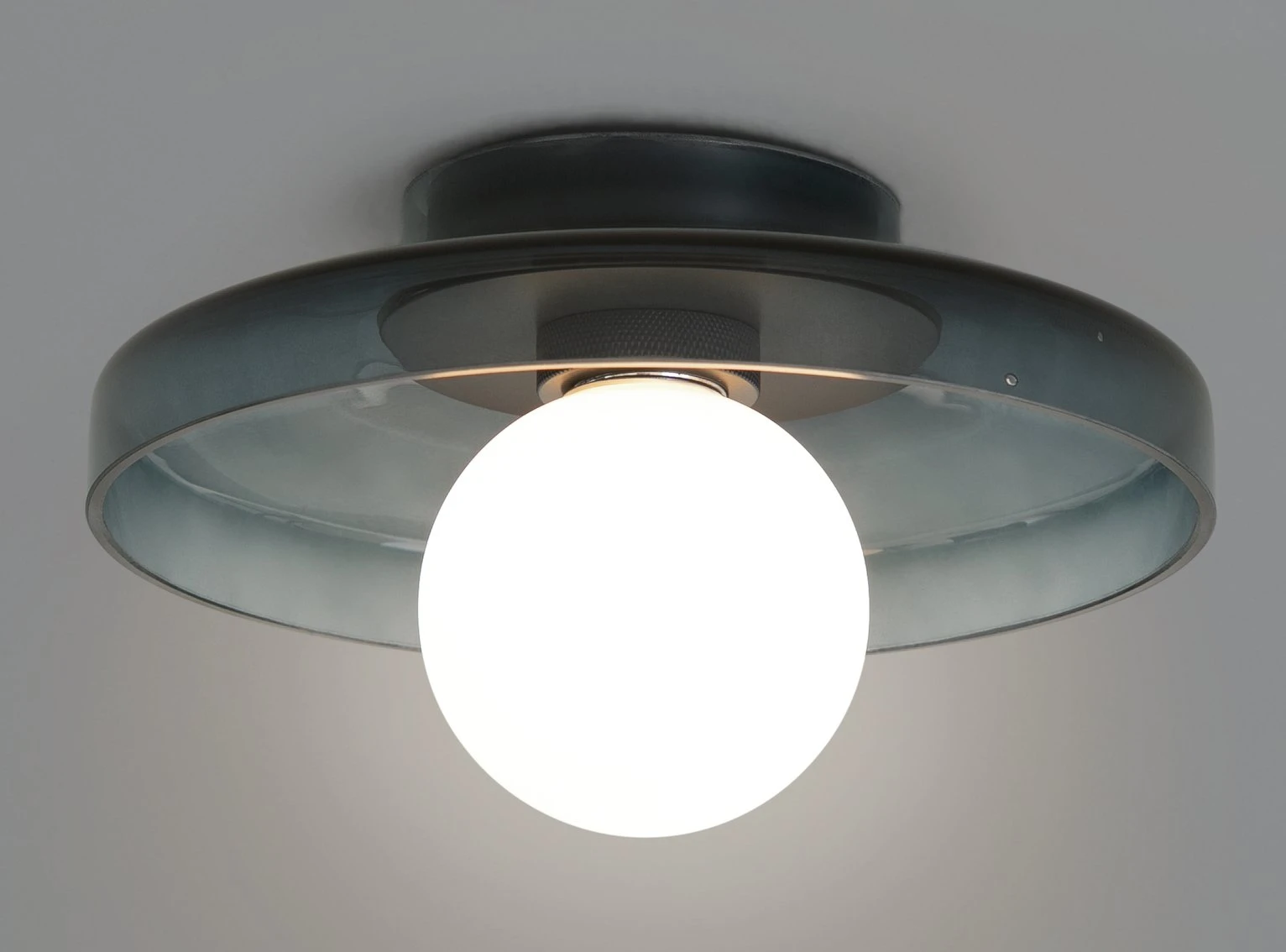 Habitat Jonna Bathroom Flush Ceiling Light -Dark Blue &Glass - Image 4