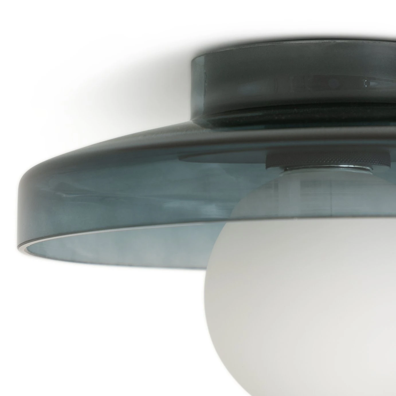 Habitat Jonna Bathroom Flush Ceiling Light -Dark Blue &Glass - Image 5