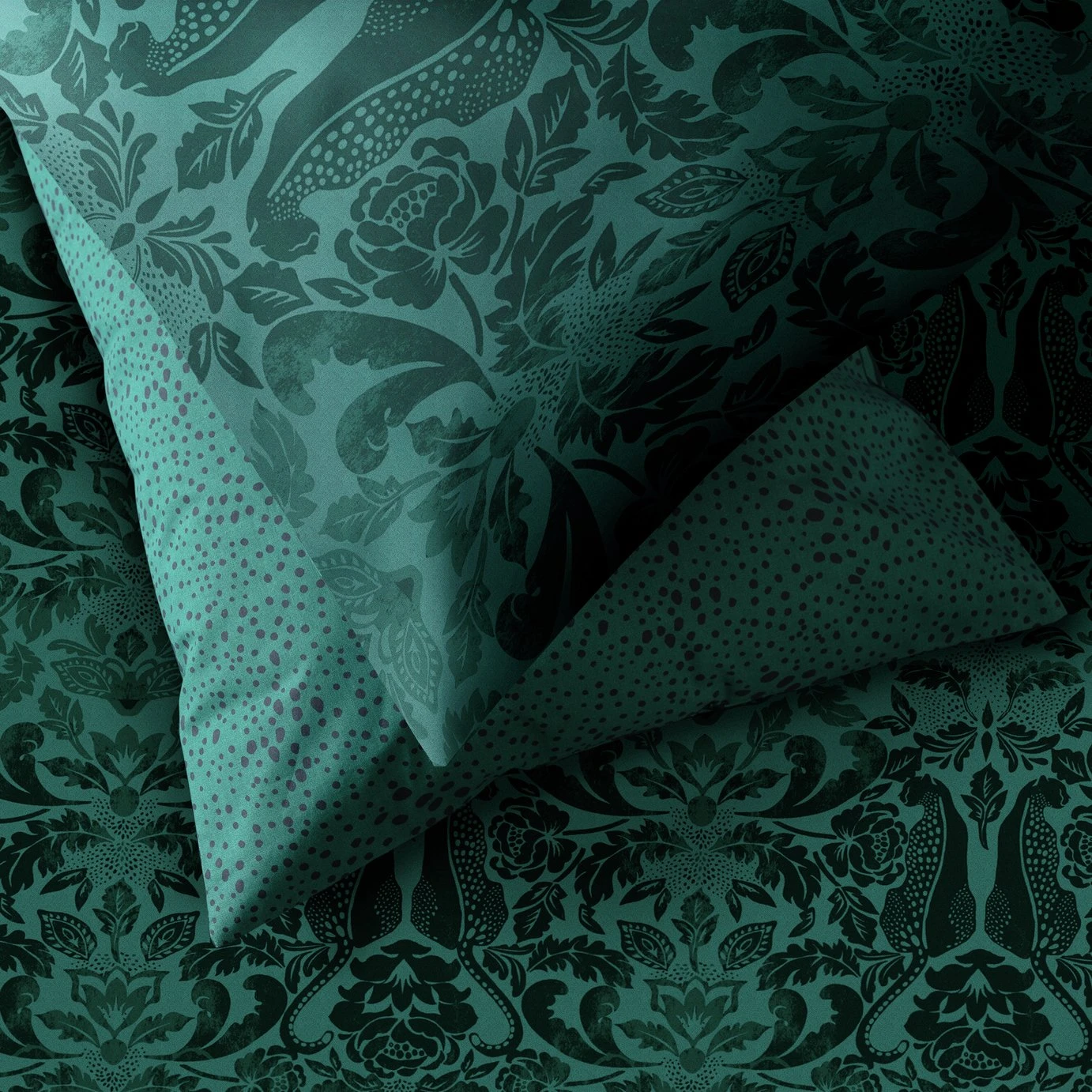 Habitat Floral Cheetah Print Green Bedding Set - Single - Image 3