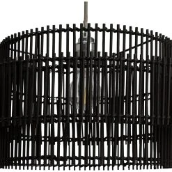 Habitat Bamboo 2 Tier Pendant Shade - Black