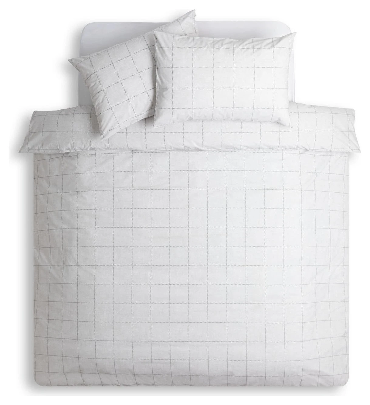 Habitat Country Grid White Bedding Set - Single - Image 3