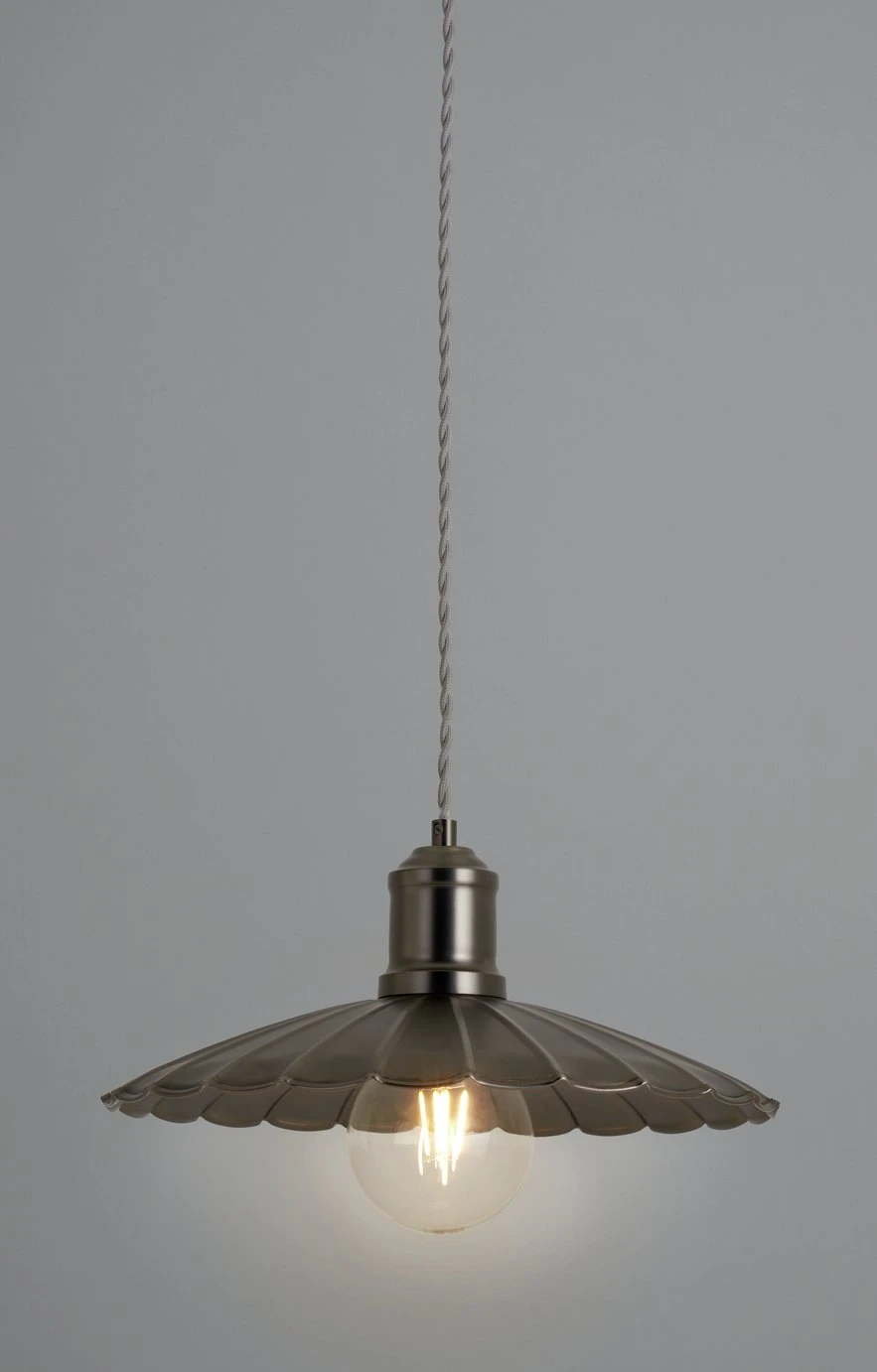 Habitat Pixie Pewter Metal Pendant Light - Nickel Finish - Image 3