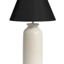 Habitat Hashi Ceramic Table Lamp - Off White & Black