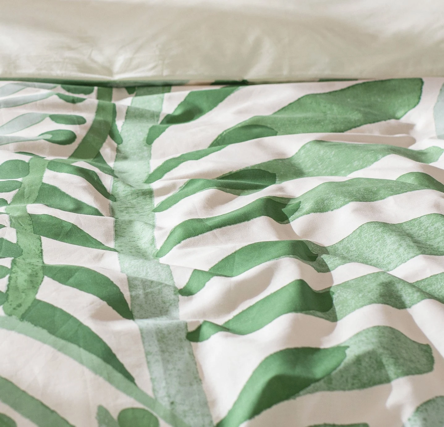 Habitat Cotton 180TC Maxi Leaf Green Bedding Set - Single - Image 6