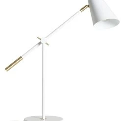 Habitat Vesper Cone Task Table Lamp - White & Gold