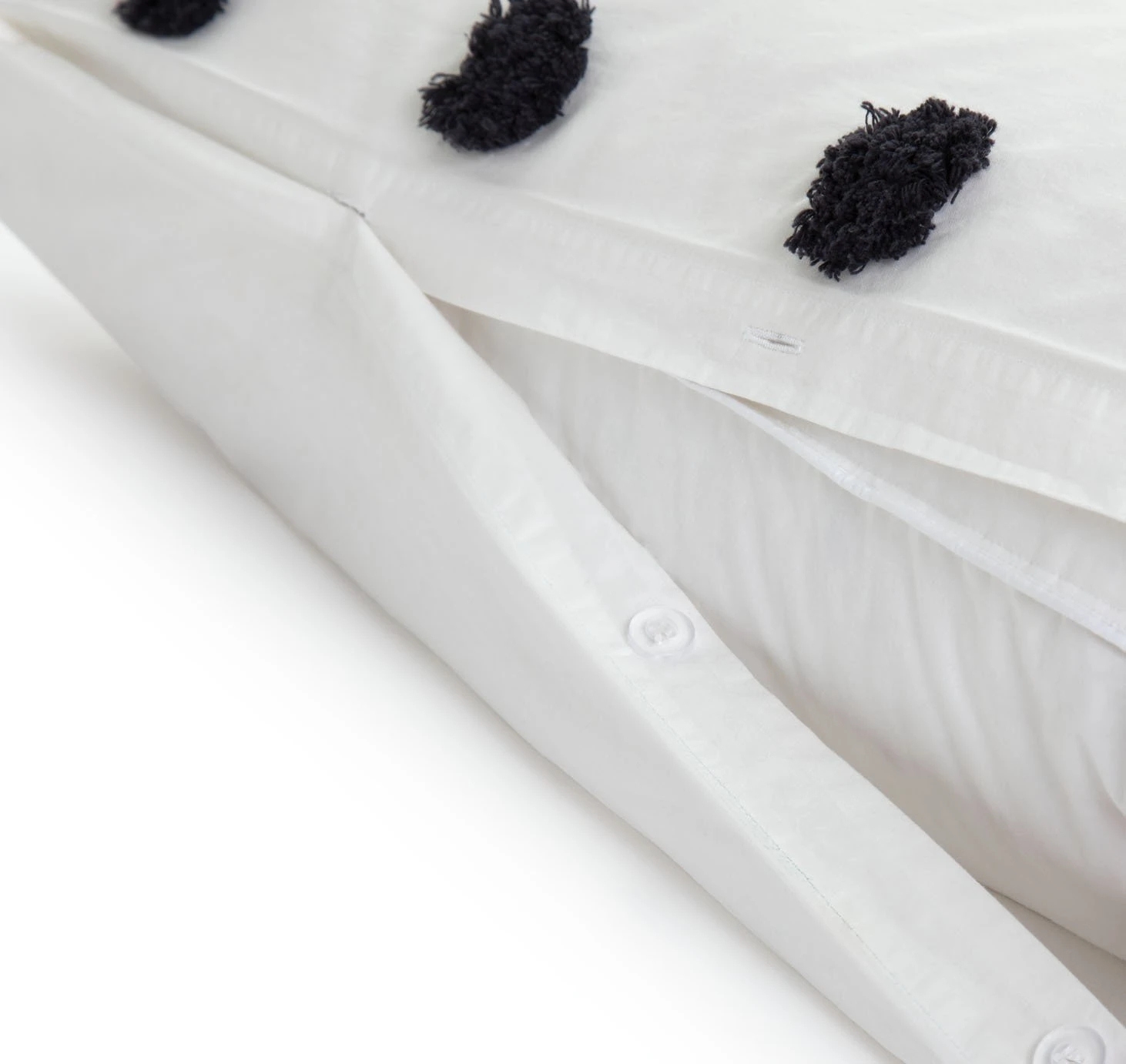 Habitat Cotton Tufted Spot White & Black Bedding Set -Single - Image 5