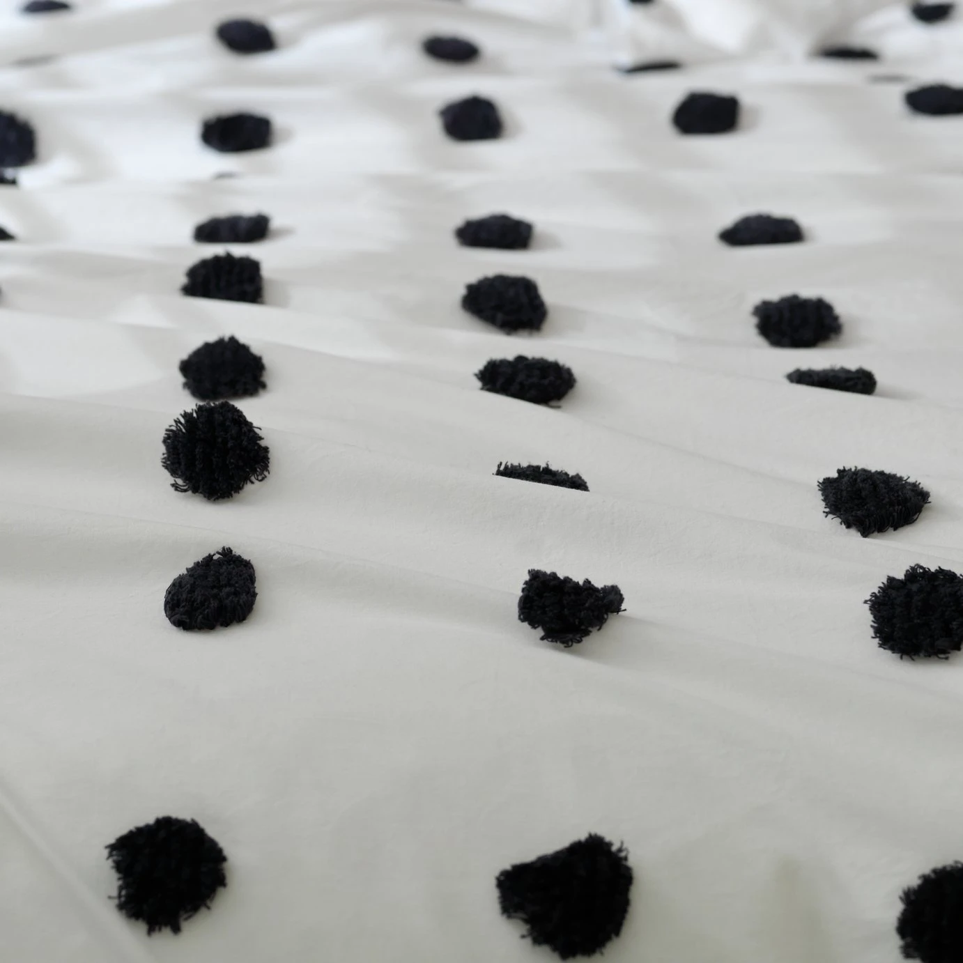 Habitat Cotton Tufted Spot White & Black Bedding Set -Single - Image 6
