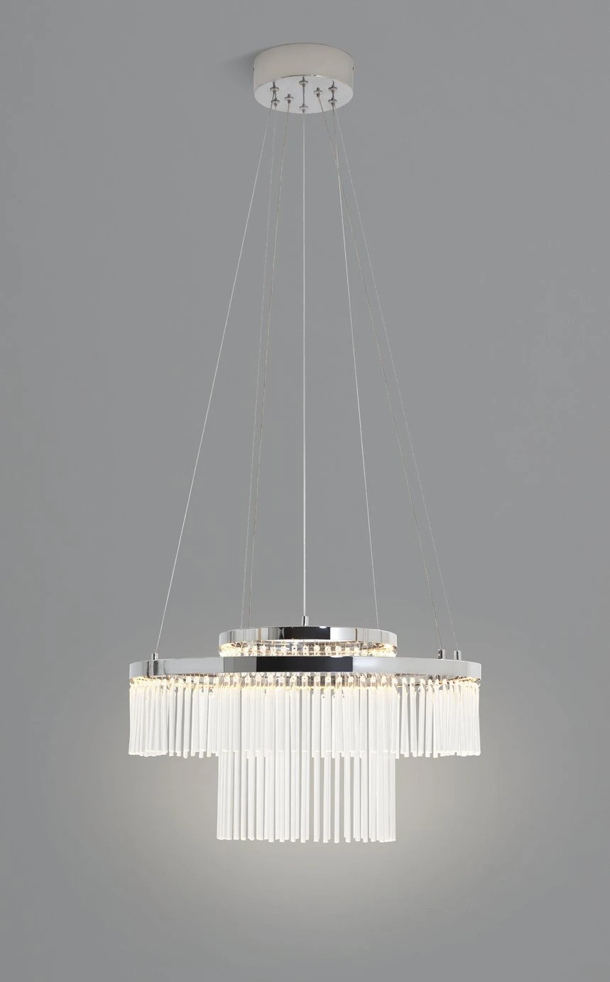 Habitat Yang 2 Tier LED Glass Chandelier - Chrome - Image 6