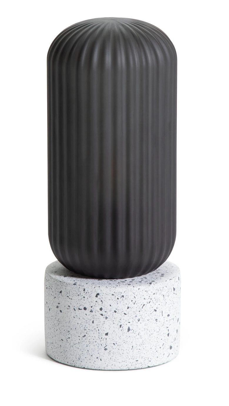 Habitat Rallie Smoked Glass Terrazzo Table Lamp – Grey
