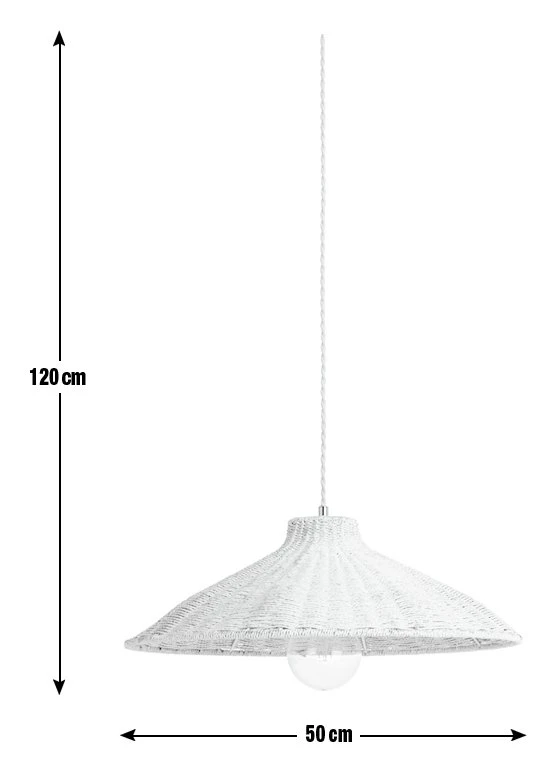 Habitat Apus Rattan Pendant - Whitewash - Image 3