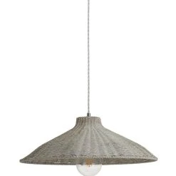Habitat Apus Rattan Pendant - Whitewash