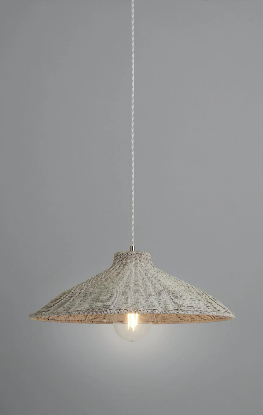 Habitat Apus Rattan Pendant - Whitewash - Image 6