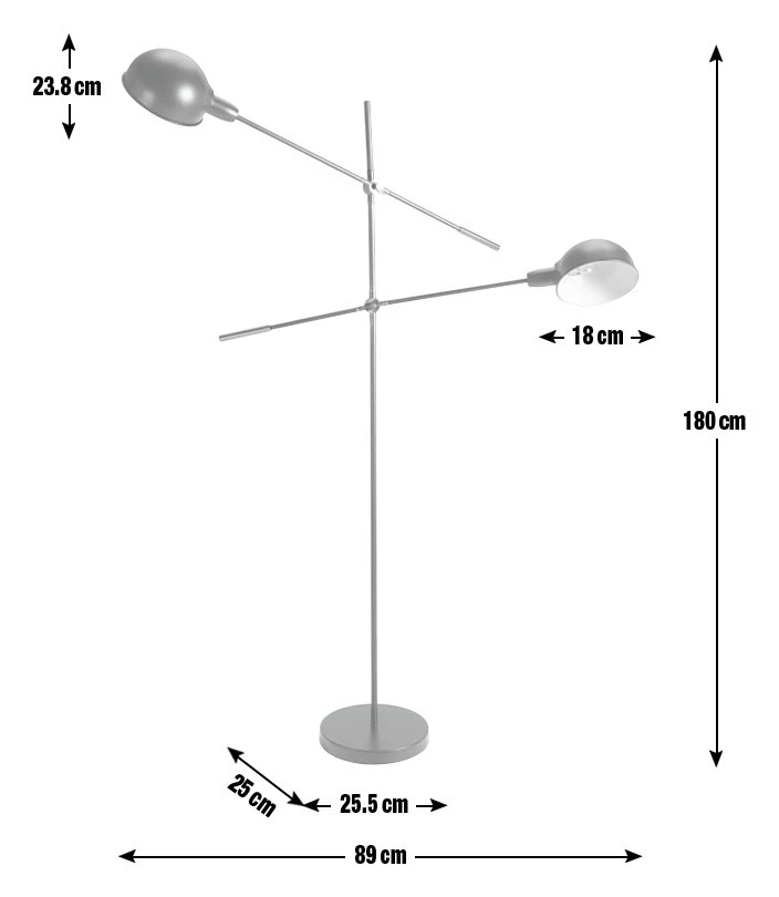 Habitat Jalonee Double Arm Floor Lamp - Black & Brass - Image 3