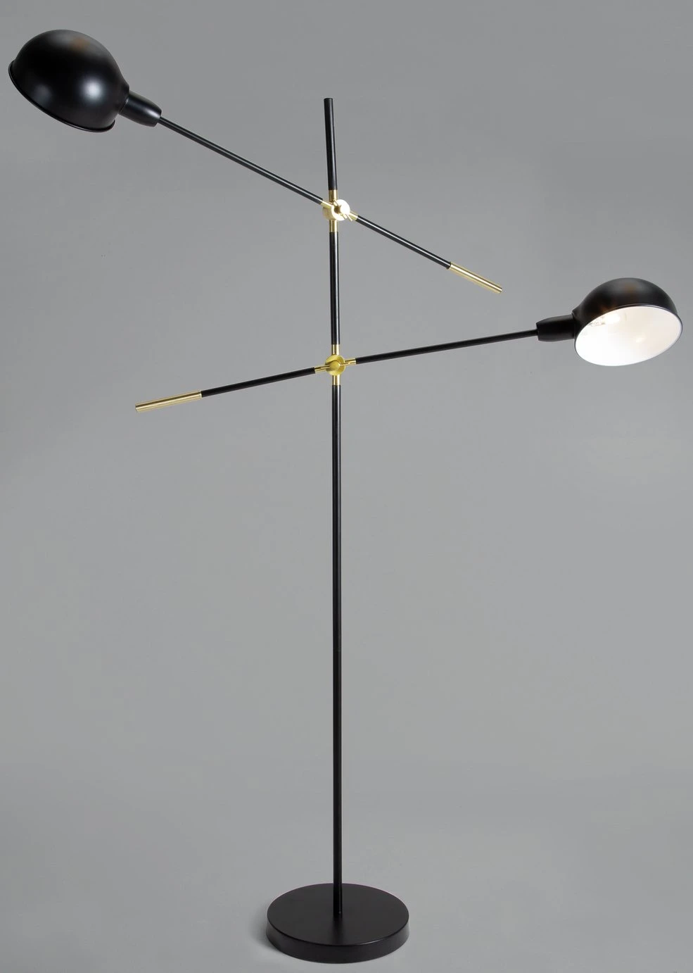 Habitat Jalonee Double Arm Floor Lamp - Black & Brass - Image 9