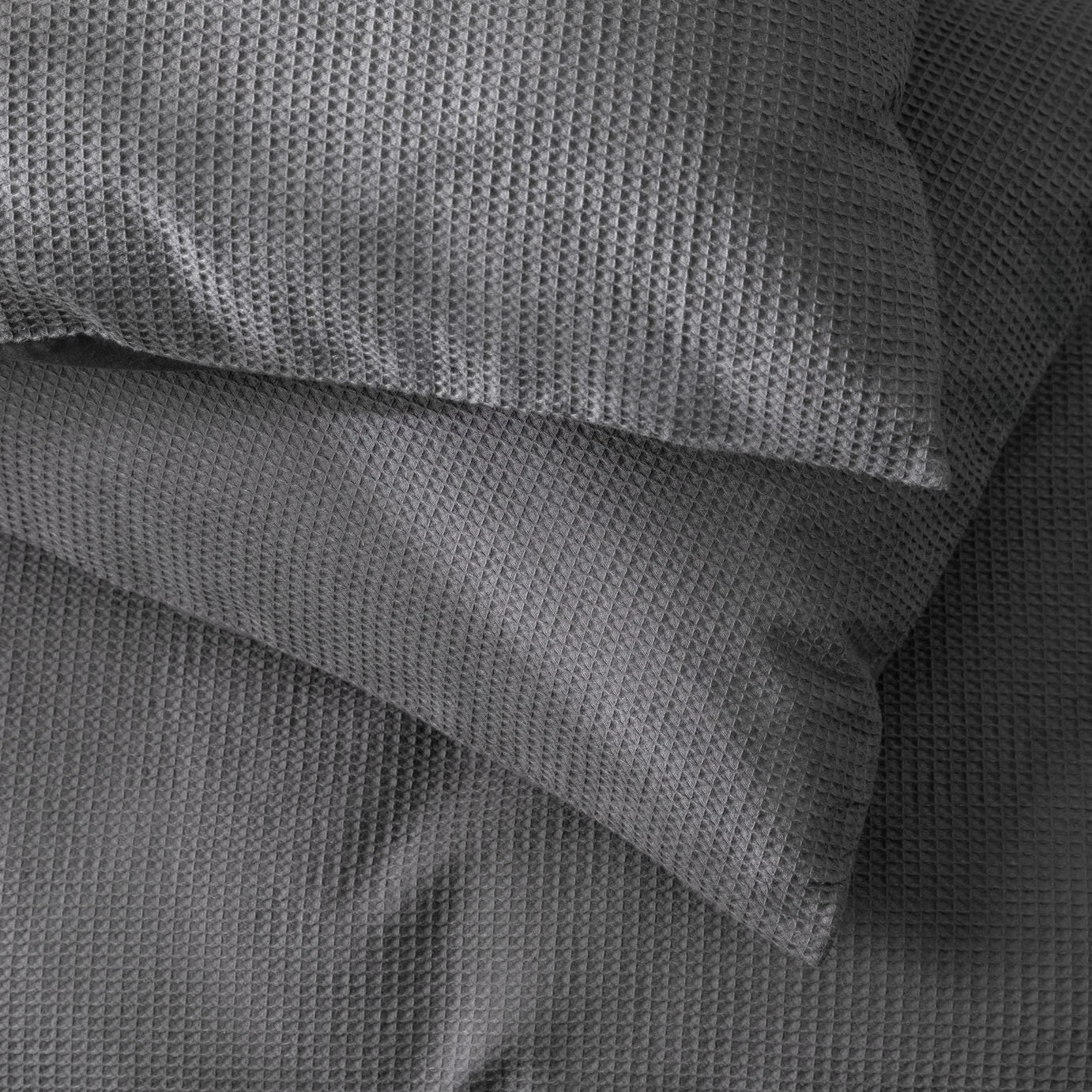 Habitat Cotton Waffle Plain Charcoal Bedding Set - Single - Image 4