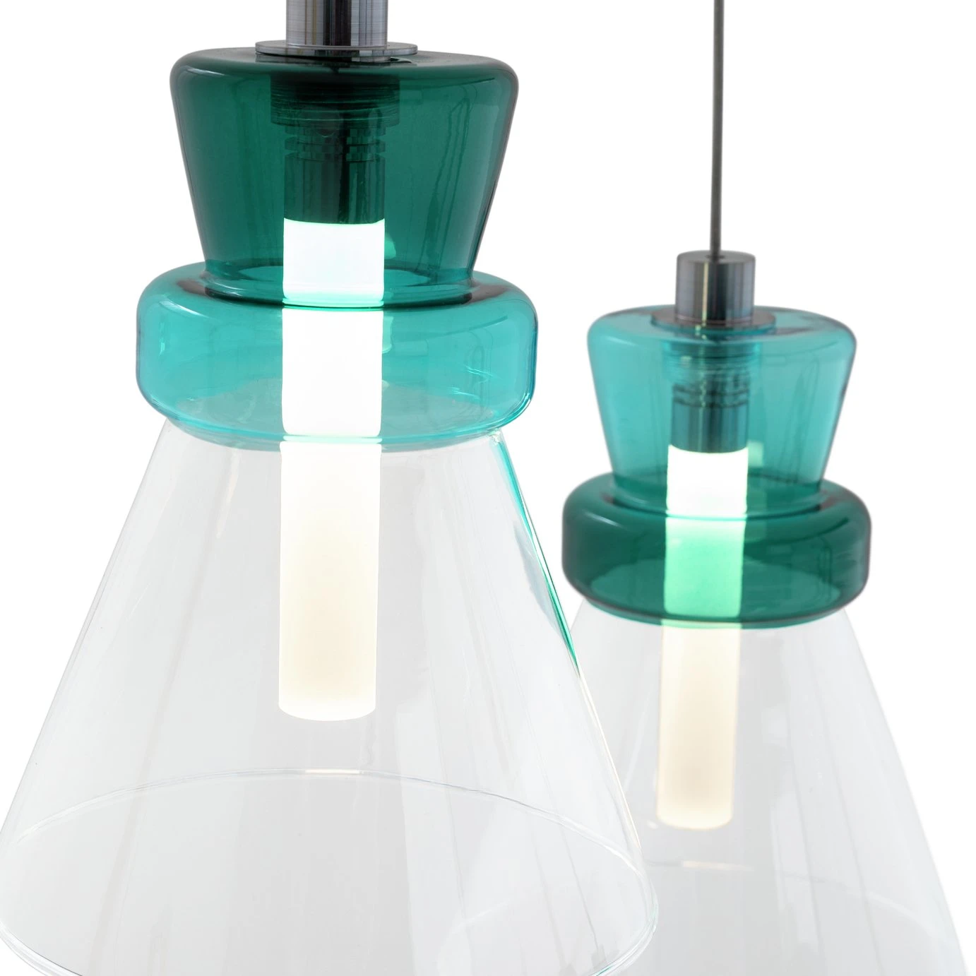 Habitat Vivian Glass 3 Light LED Ceiling Light - Green - Image 4