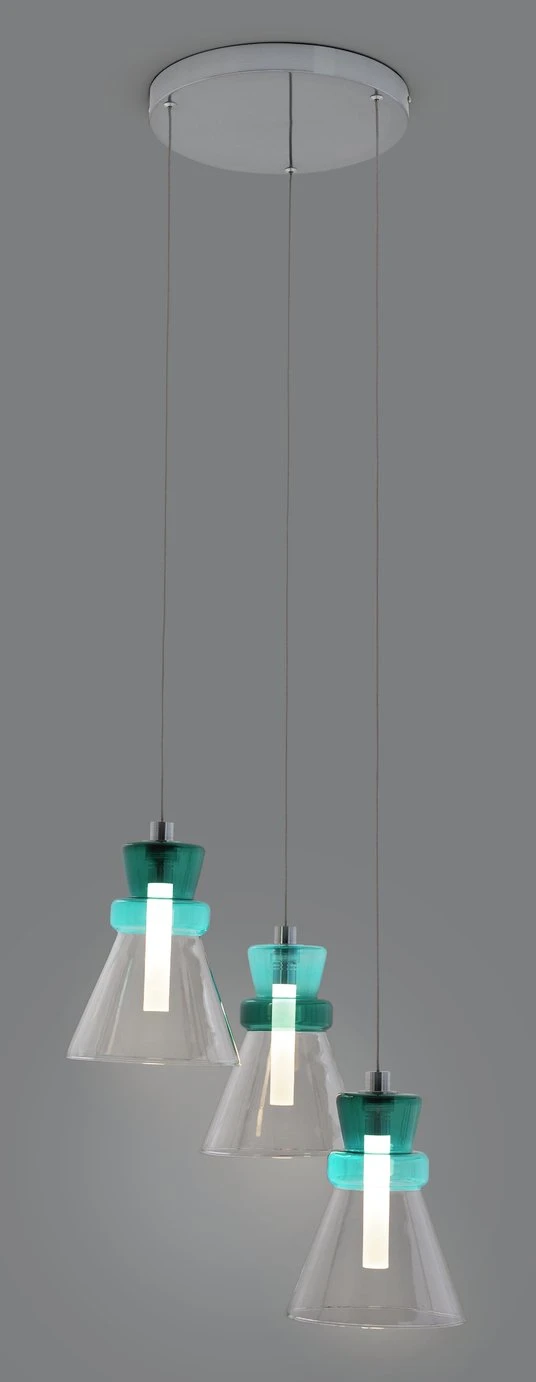 Habitat Vivian Glass 3 Light LED Ceiling Light - Green - Image 6